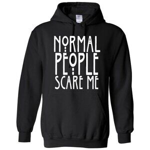 New Normal People Scare Me Black Hoodie Fleece Sweatshirt